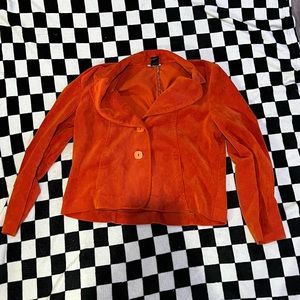 women’s jacket coat button up blazer orange
